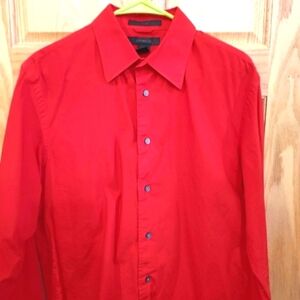 Men's Red Express Button Down Shirt Stretch Material